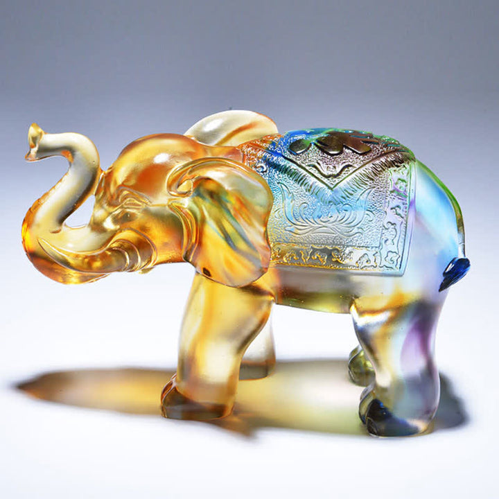 Elefante di cristallo Liuli fatto a mano, pezzo d'arte, saggezza, ricchezza, decorazione per la casa