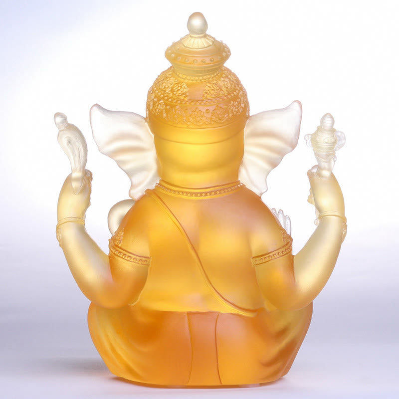 Buddha Stones fatte a mano Ganesh Ganpati Elefante Figurina Liuli Cristallo Pezzo d'Arte Protezione Statua Decorazione della casa
