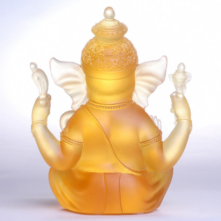 Buddha Stones fatte a mano Ganesh Ganpati Elefante Figurina Liuli Cristallo Pezzo d'Arte Protezione Statua Decorazione della casa