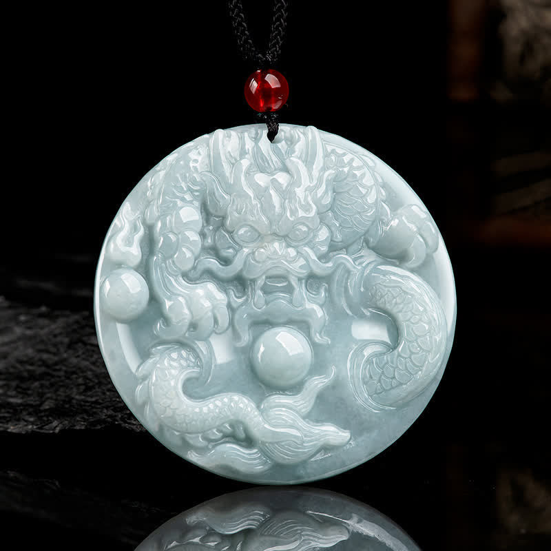 ❗❗❗Un'offerta lampo - Collana con amuleto di successo in giada con drago dello zodiaco cinese, Buddha Stones - Giada (Prosperità♥Abbondanza) - image 1