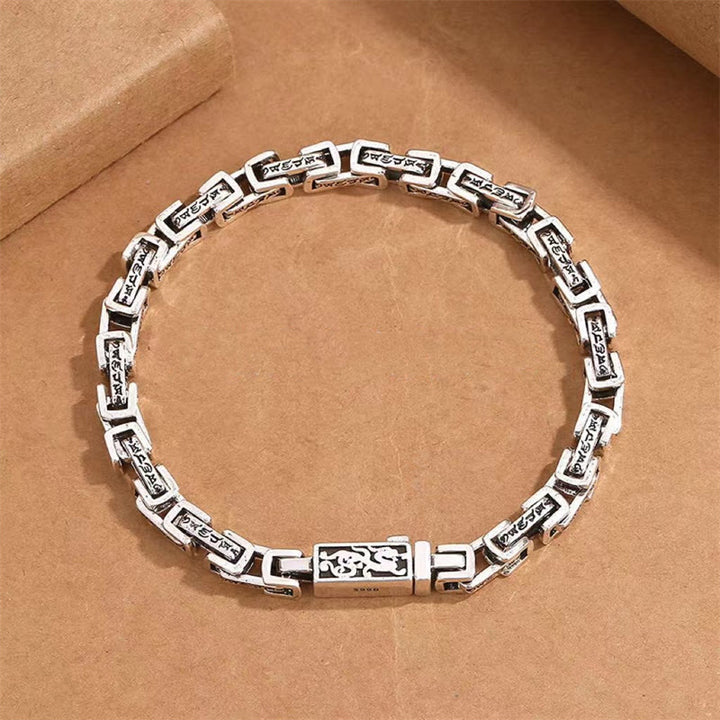 Braccialetto di rame inciso Buddha Stones, drago Om Mani Padme Hum, fortuna e successo