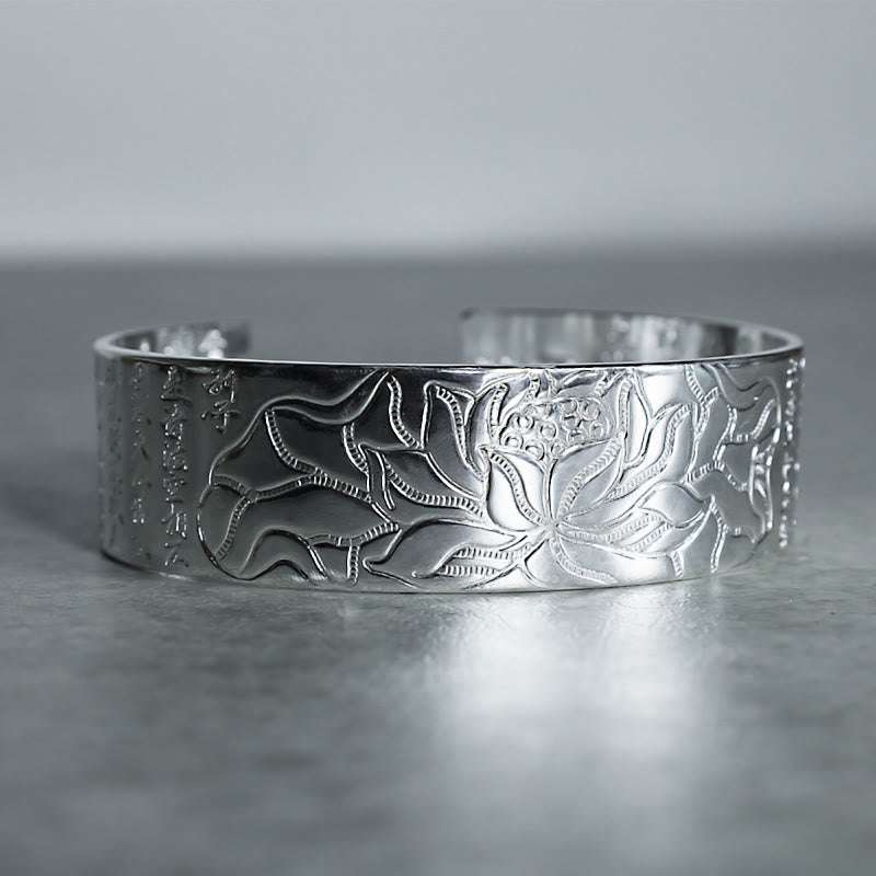 Buddha Stones Braccialetto portafortuna in rame bianco con loto tibetano - image 11