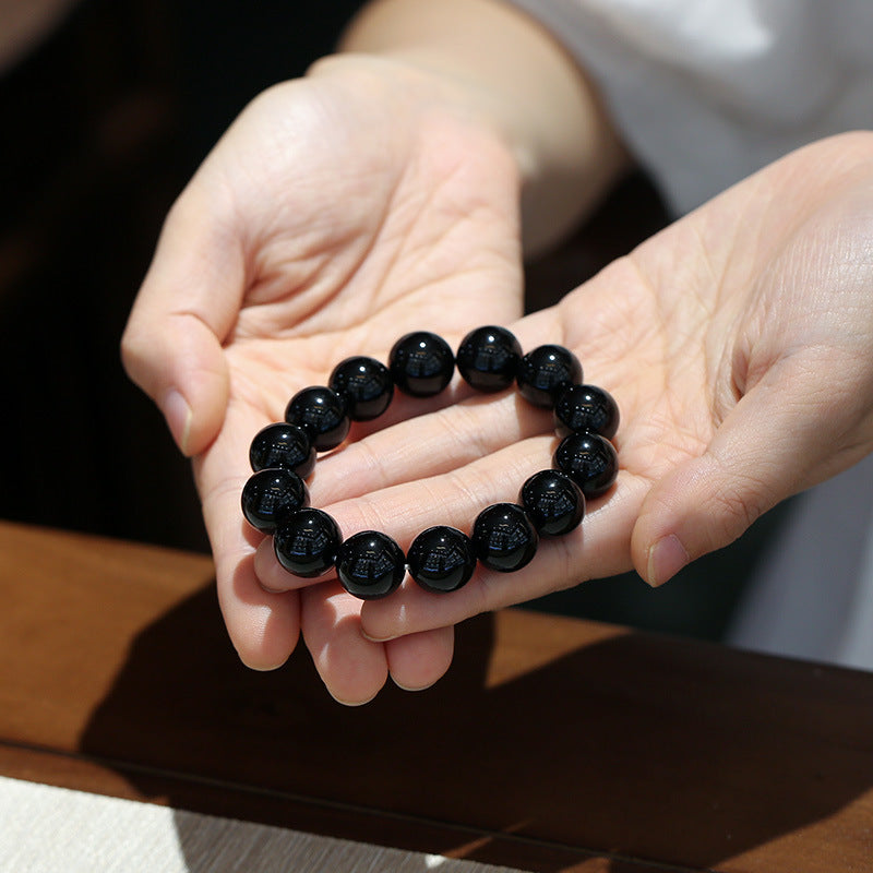 Bracciale Buddha Stones Onice Nero Naturale Fortuna