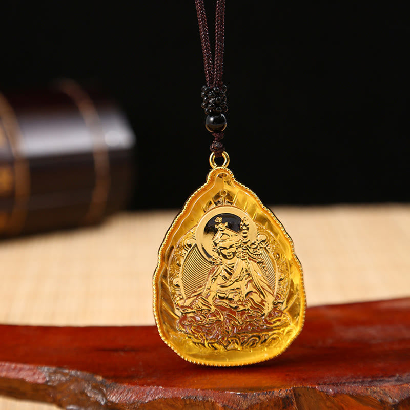 Collana con ciondolo di cristallo Liuli Buddha tibetano e serenità - Buddha giallo - image 7