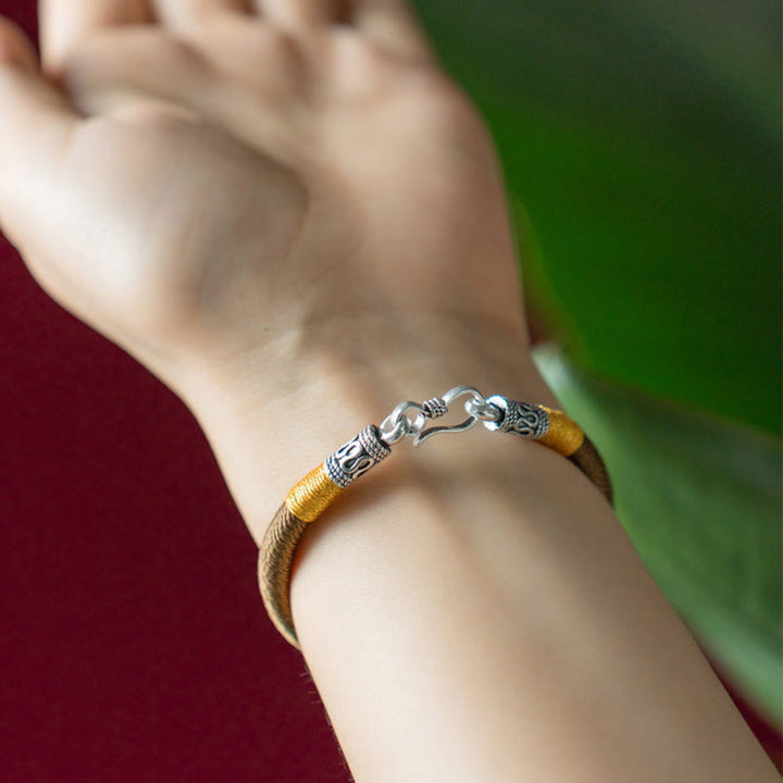 Bracciale intrecciato con amuleto Buddha Stones fatto a mano con nodo di King Kong, protezione dalla fortuna