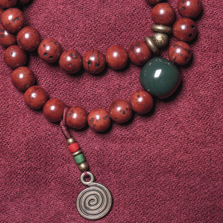 Braccialetto Bodhi Seed Cyan Jade Copper Peace Luck