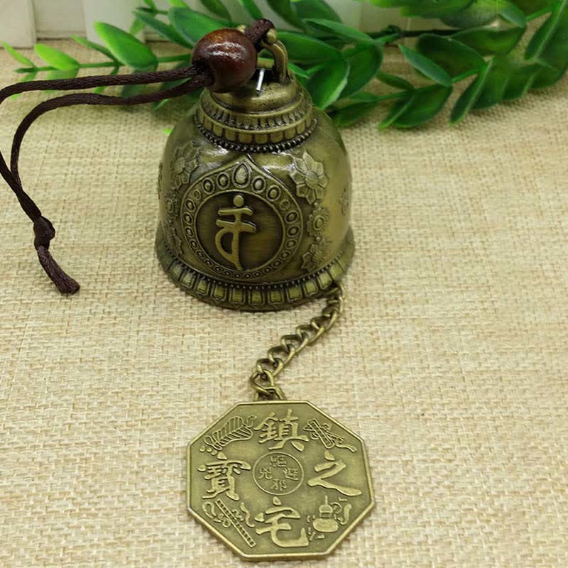 Buddha Stones Feng Shui Buddha Koi Pesce Drago Elefante Campanello a vento Campana Fortuna Decorazione da appendere alla parete