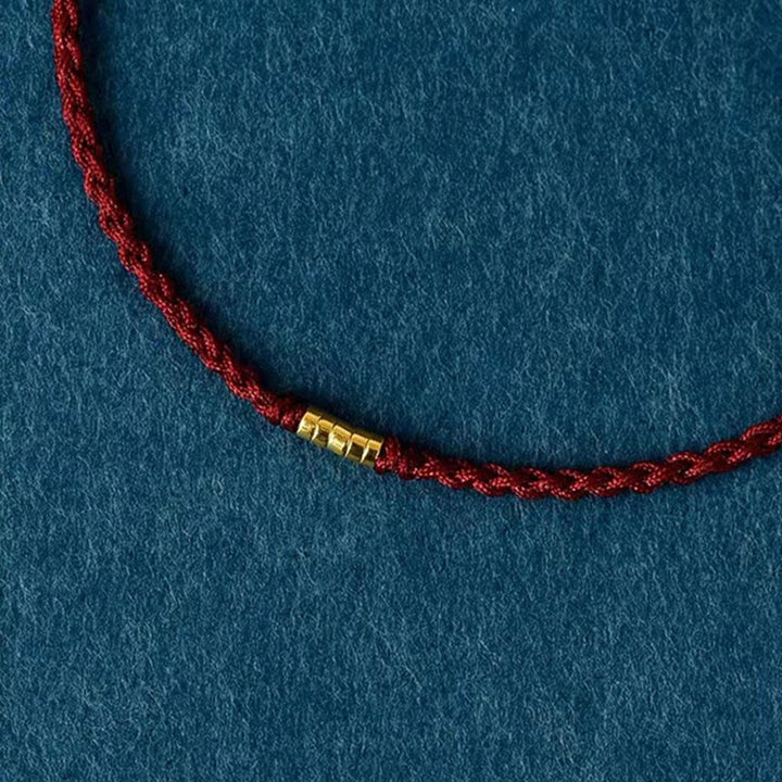 Braccialetto alla caviglia con perline dorate in argento sterling 925 con pietre Buddha Stones