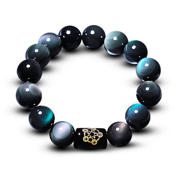 Bracciale Buddha Stones Natural Rainbow Obsidian Positive Transformation