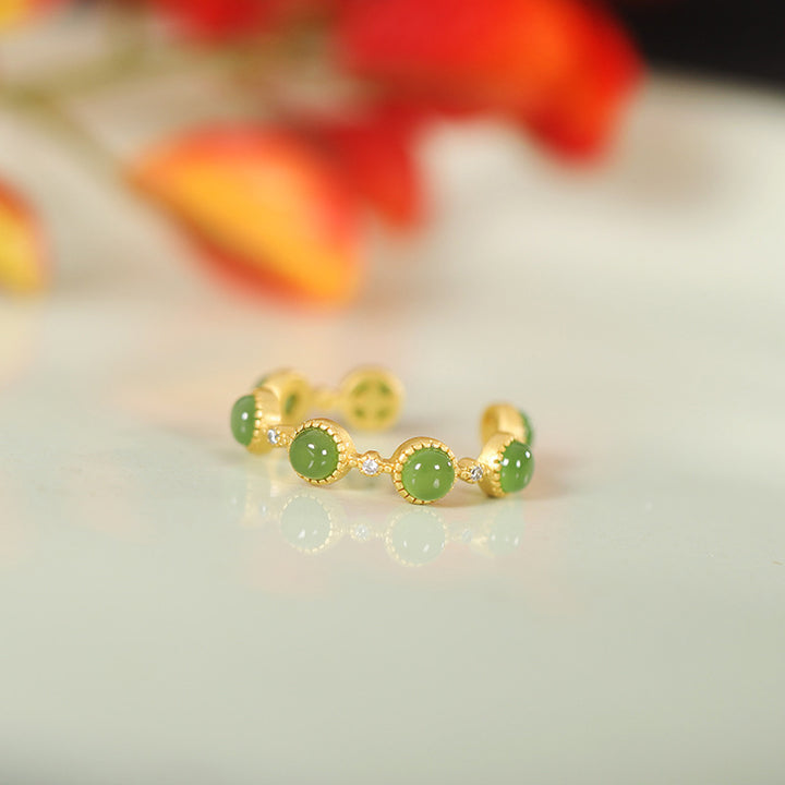 Anello regolabile Buddha Stones Cyan Jade Healing Calm - image 7