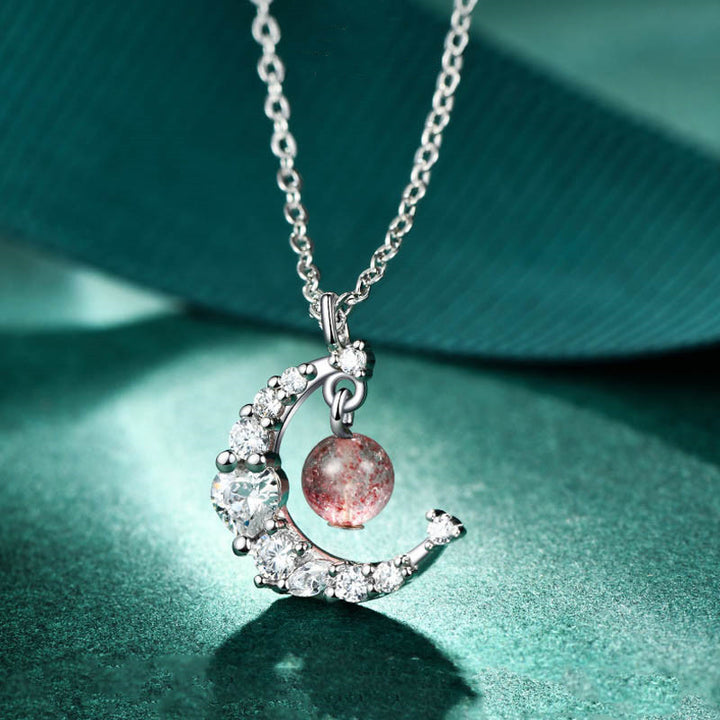 Collana di guarigione dell'amore con cristalli blu e quarzo fragola Buddha Stones