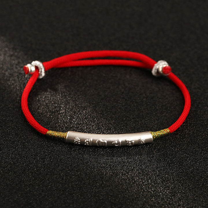 Buddha Stones Braccialetto buddista tibetano fatto a mano con corda rossa fortunata Mani Mantra