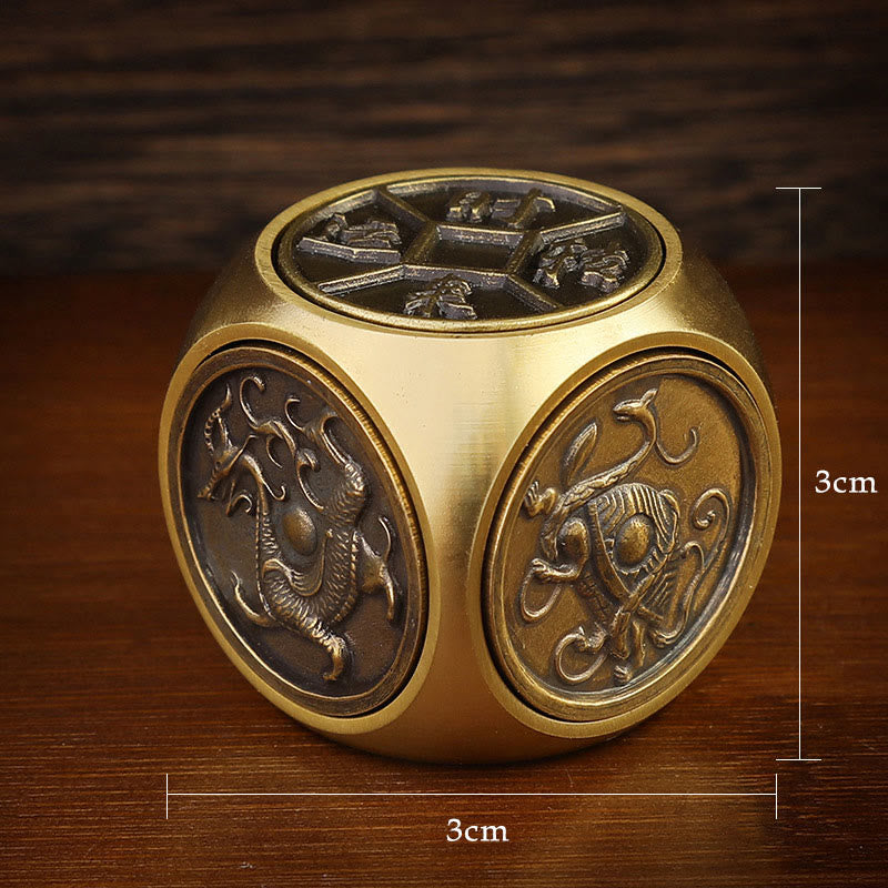 Buddha Stones Quattro Bestie Feng Shui Yin Yang Bagua Moneta di rame Armonia Decorazione girevole