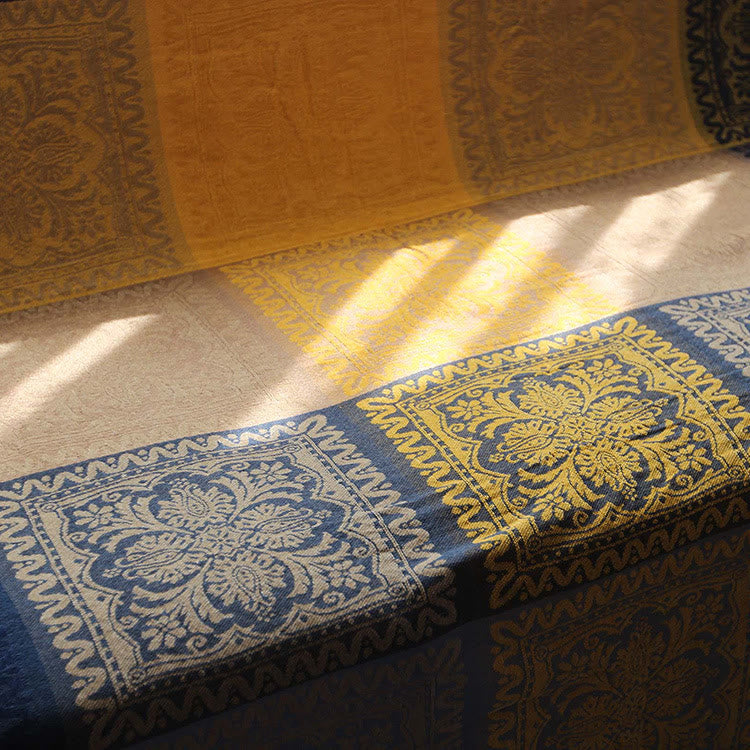 Coperta accogliente tinta a mano con motivo floreale colorato tibetano Buddha Stones