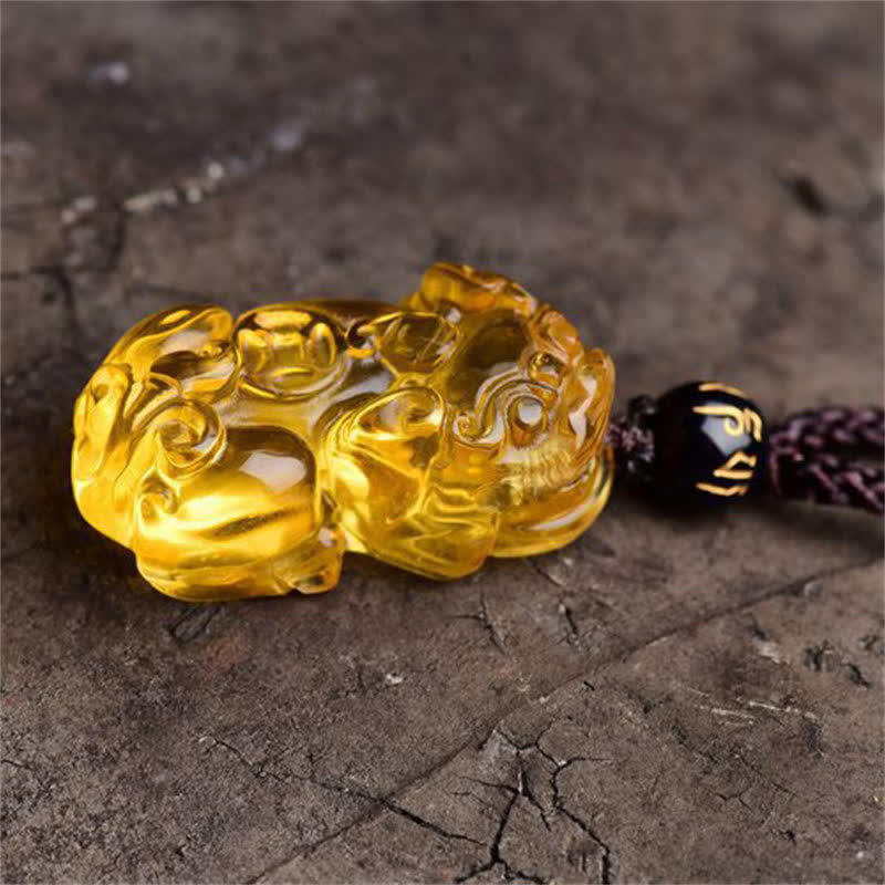 Collana con ciondolo Buddha Stones FengShui Citrine PiXiu Wealth - image 5