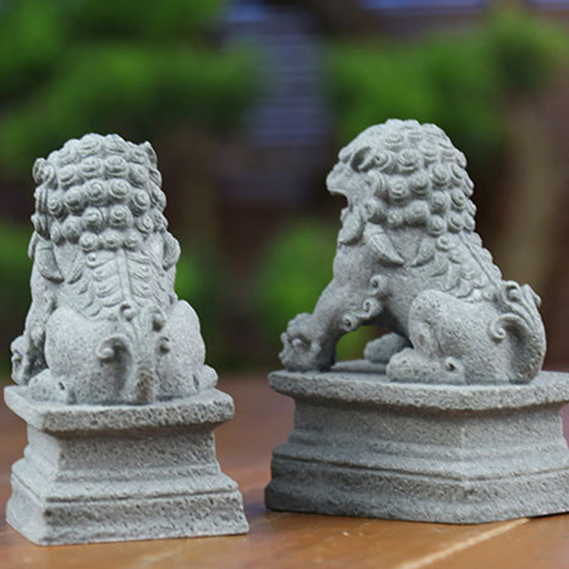 Buddha Stones Leone Fu Foo Cani Elefante Allontanare il Male Benedizione Decorazione della Casa