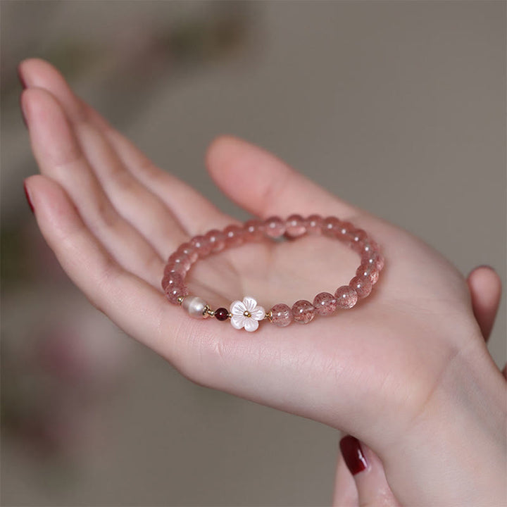 Bracciale Buddha Stones Strawberry Quartz Peach Blossom Love