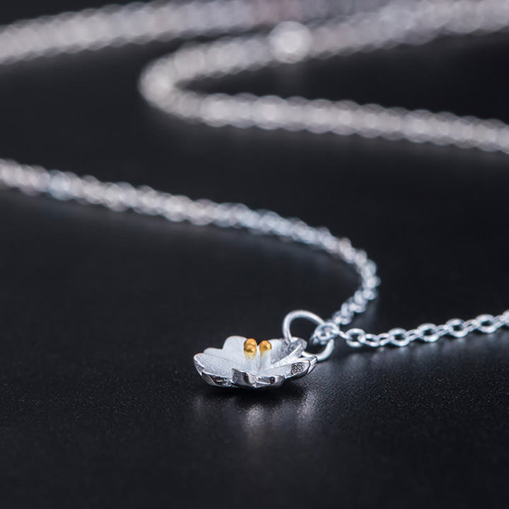 Collana con ciondolo a forma di fiore di ciliegio in argento sterling 925 con Buddha Stones e benedizione - image 9