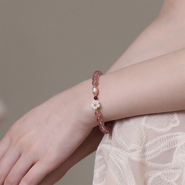 Bracciale Buddha Stones Strawberry Quartz Peach Blossom Love