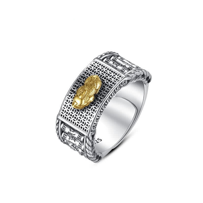 Buddha Stones Fortunato FengShui PiXiu Ricchezza Ruote della Preghiera Coppia Anello