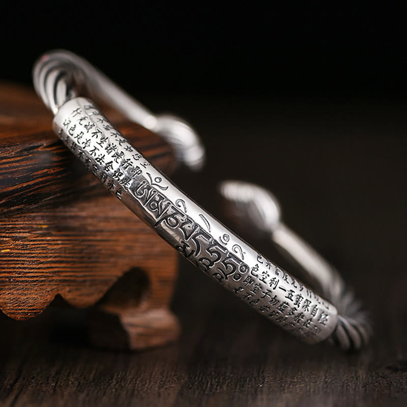 Braccialetto con polsino in Buddha Stones tibetana Om Mani Padme Hum Heart Sutra Purezza - Om Mani Padme Hum (Amore ♥ Messa a fuoco) (Regolabile) - image 0