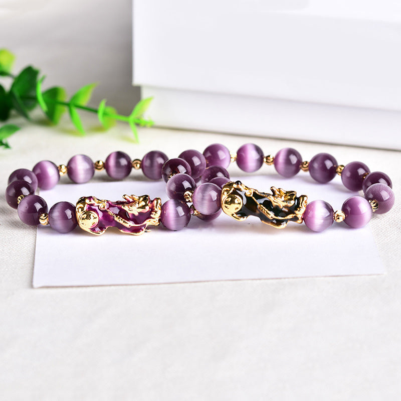 Braccialetto Buddha Stones Pixiu Cat Eye Wealth
