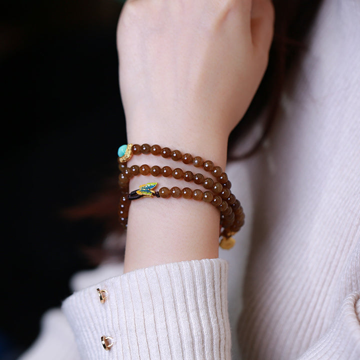 Collana con braccialetto di giada a forma di farfalla e zucca, portafortuna e prosperità