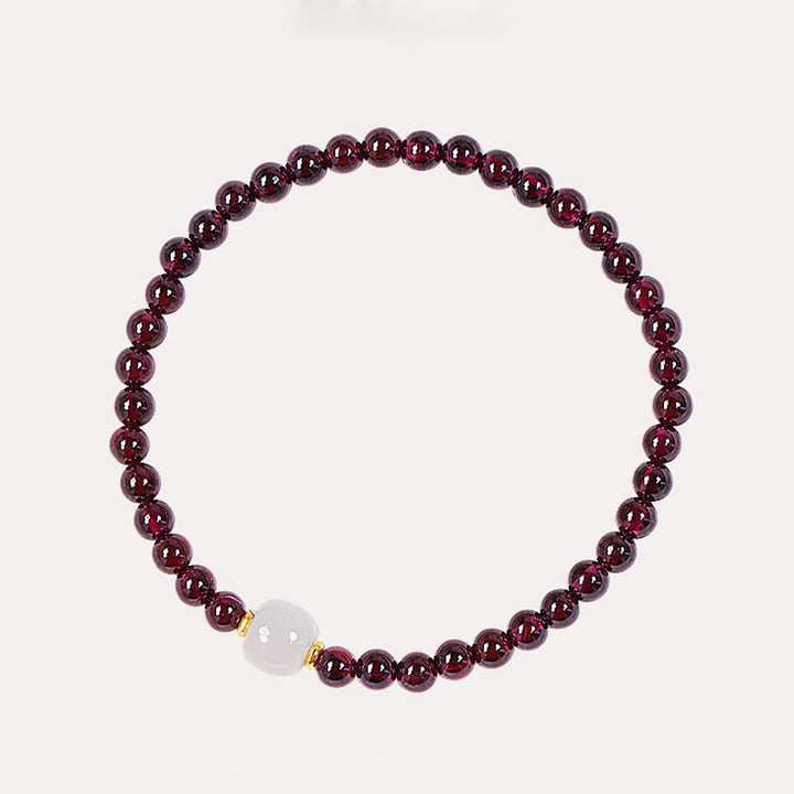 Braccialetto di purificazione con perline di giada granata naturale Buddha Stones