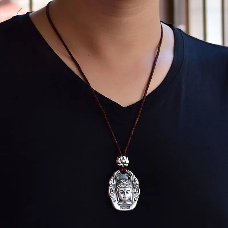 Buddha Stones Zodiaco cinese Buddha natale Om Mani Padme Hum Loto Compassione Collana pendente - image 20