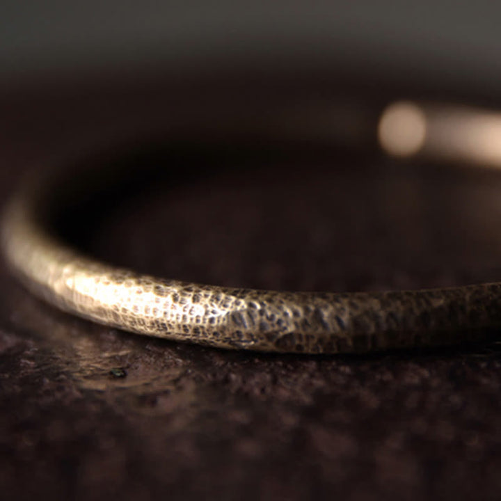 Bracciale regolabile con polsino in rame e design rustico Buddha Stones