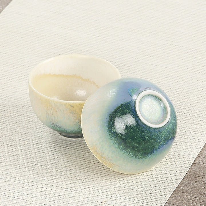 Buddha Stones Tazza da tè in ceramica verde creativa Tazze da tè Kung Fu