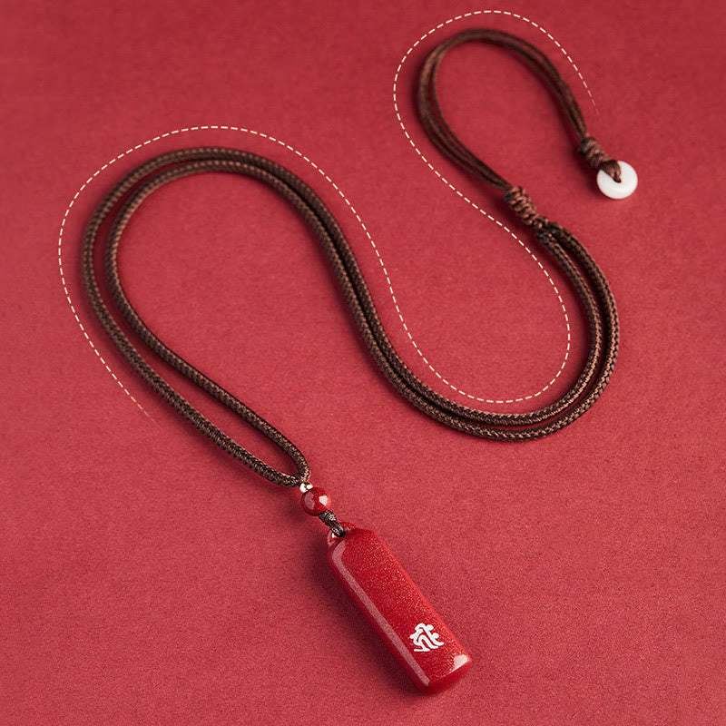 Collana con ciondolo e amuleto in cinabro con Buddha Stones segno zodiacale cinese, protezione con cordino. - image 6