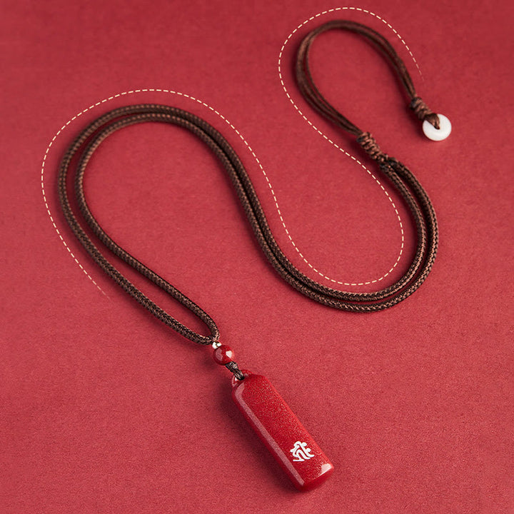 Collana con ciondolo e amuleto in cinabro con Buddha Stones segno zodiacale cinese, protezione con cordino. - image 6