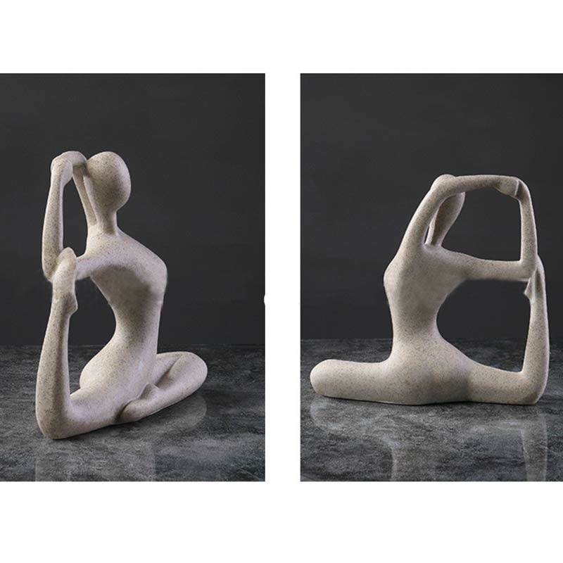 Scultura in resina di statuetta spirituale astratta di yoga che medita esercizio decorazione da scrivania - image 4