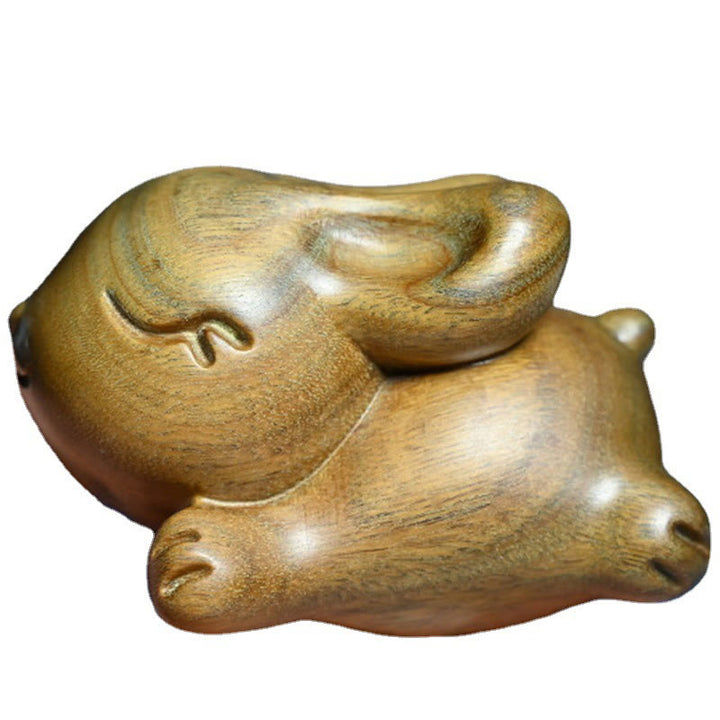 Buddha Stones Sandalo verde Piccolo Mini Coniglio carino Coniglietto Decorazioni di pace