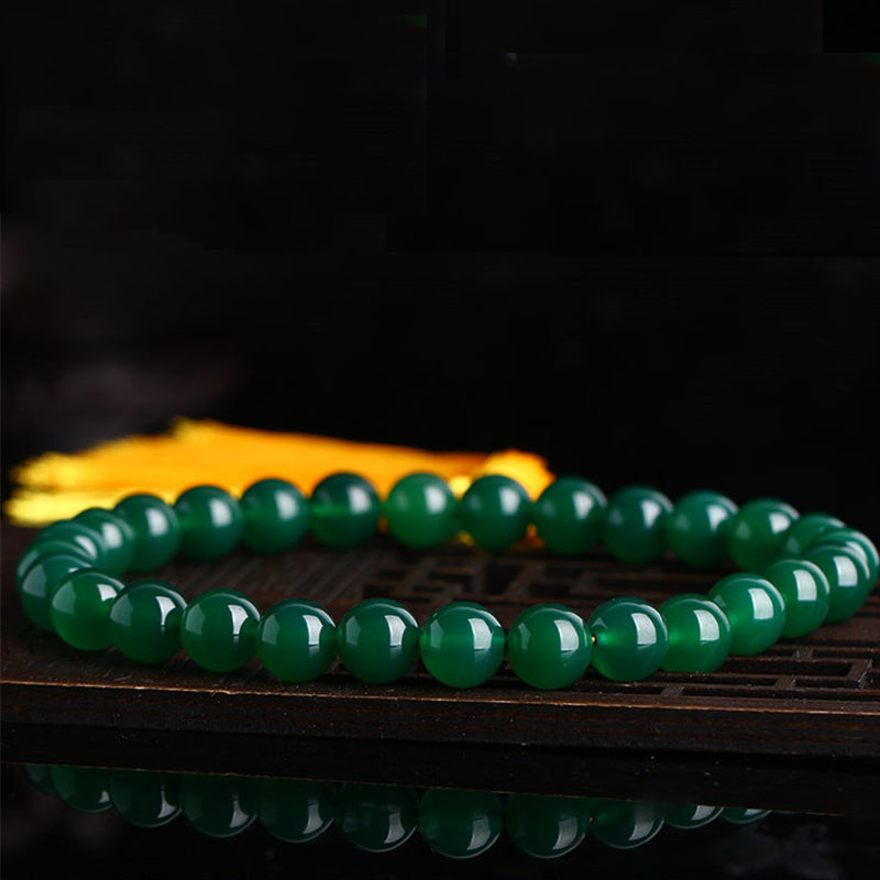 Buddha Stones Agata verde naturale Mala da polso Nappe di potenza Mala tascabile Decorazione per auto