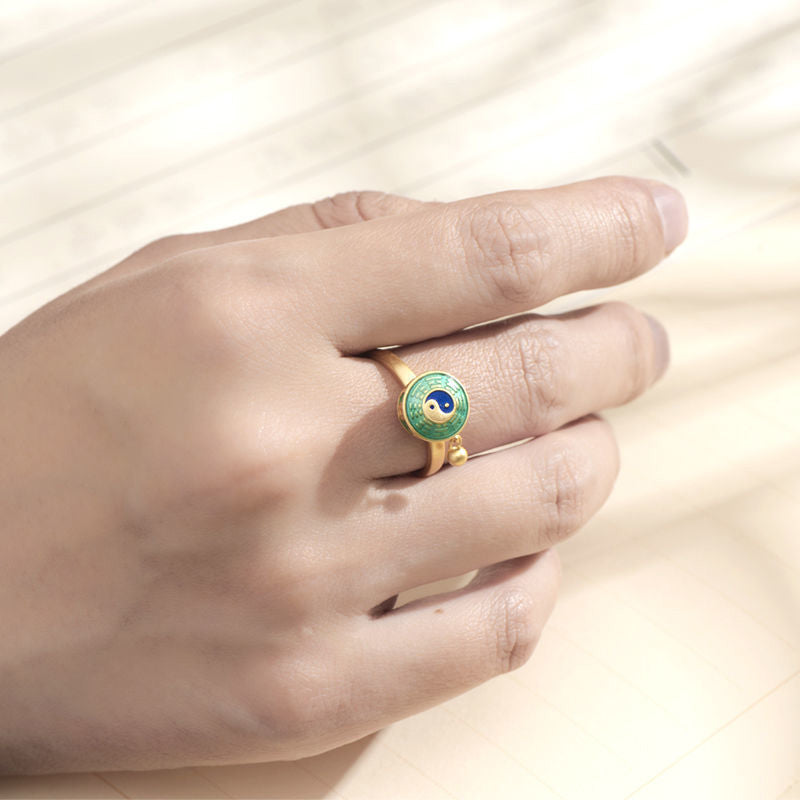 Anello girevole Yin Yang Rame Fortuna Ricchezza