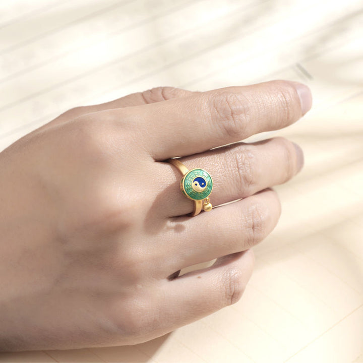 Anello girevole Yin Yang Rame Fortuna Ricchezza
