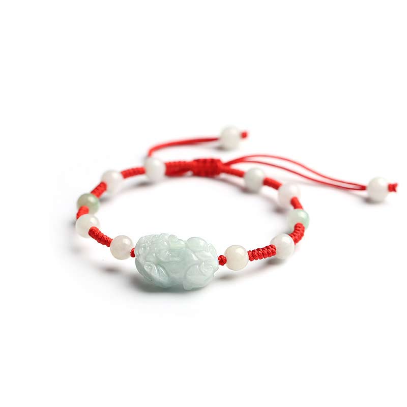Buddha Stones Braccialetto portafortuna in giada naturale PiXiu - image 0