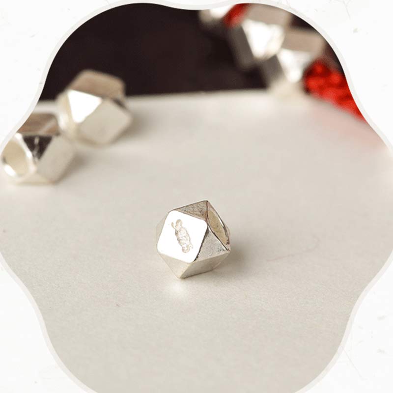 Braccialetto alla caviglia con treccia in corda rossa in argento sterling 925 Buddha Stones