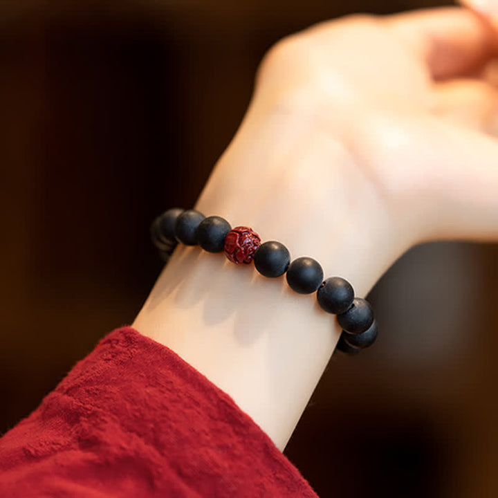 Braccialetto di guarigione Buddha Stones Tibetan Cypress Cinnabar Lotus