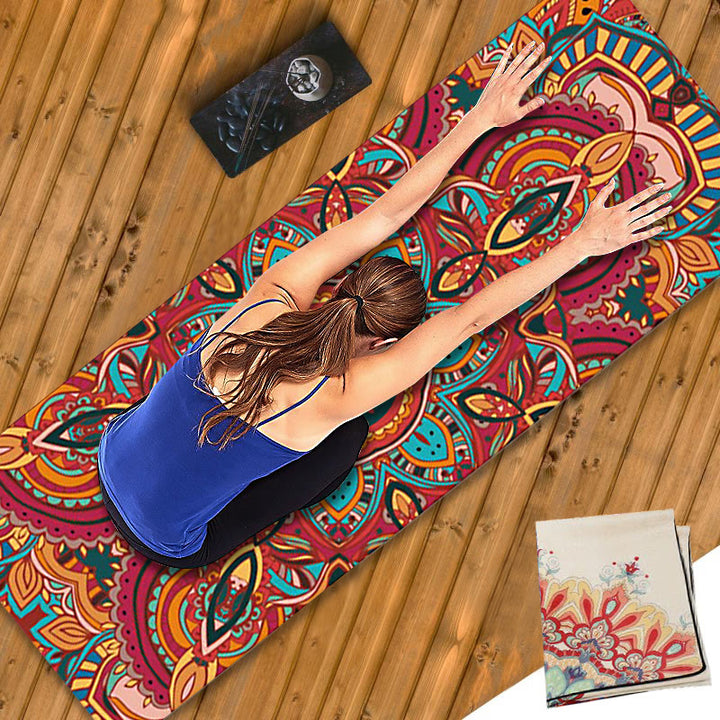 Buddha Stones Mandala tibetano Elefante Loto Koi Pesce Mindful Tappetino da yoga in gomma naturale Decorazione
