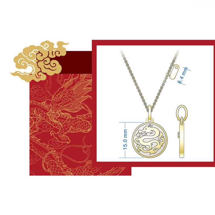 ❗❗❗Un'offerta lampo - Buddha Stones in argento sterling 925 con pietra tridacna dell'anno del drago Fu, carattere fortuna e forza