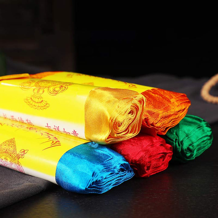 Buddha Stones Benedizione Tibetana Auspicioso 5 Colori Jacquard Khata Decorazione - image 13