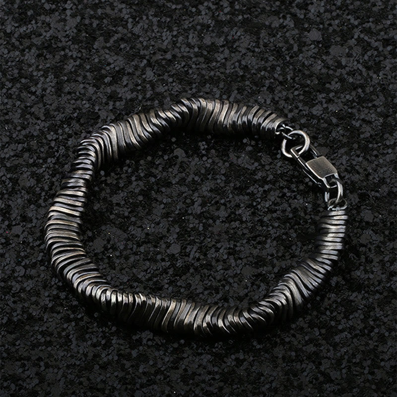 Bracciale a catena con design intrecciato vintage in argento sterling 925 Buddha Stones, per la guarigione della ricchezza - 18,5-19,5 cm - image 0