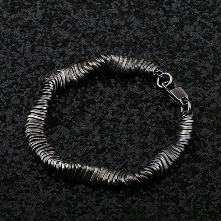 Bracciale a catena con design intrecciato vintage in argento sterling 925 Buddha Stones, per la guarigione della ricchezza
