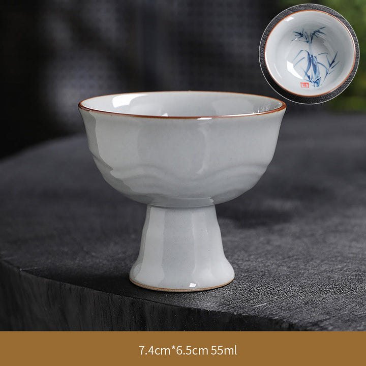 Buddha Stones Fiore di Loto Foglia di Bambù Tazza da Tè in Ceramica Tazze da Tè Kung Fu