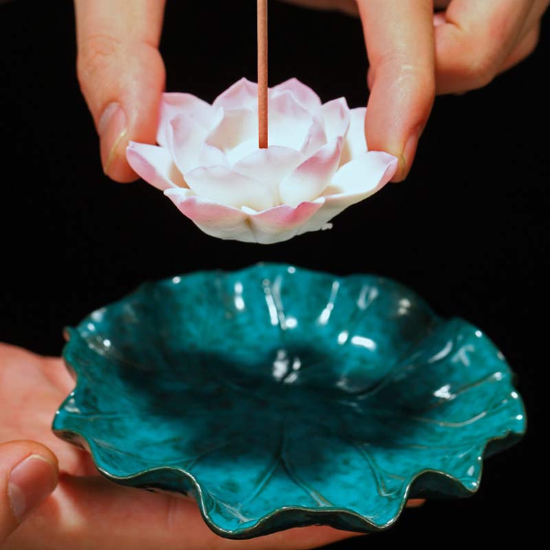 Buddha Stones, bruciatore di incenso tibetano con benedizione del loto, decorazione