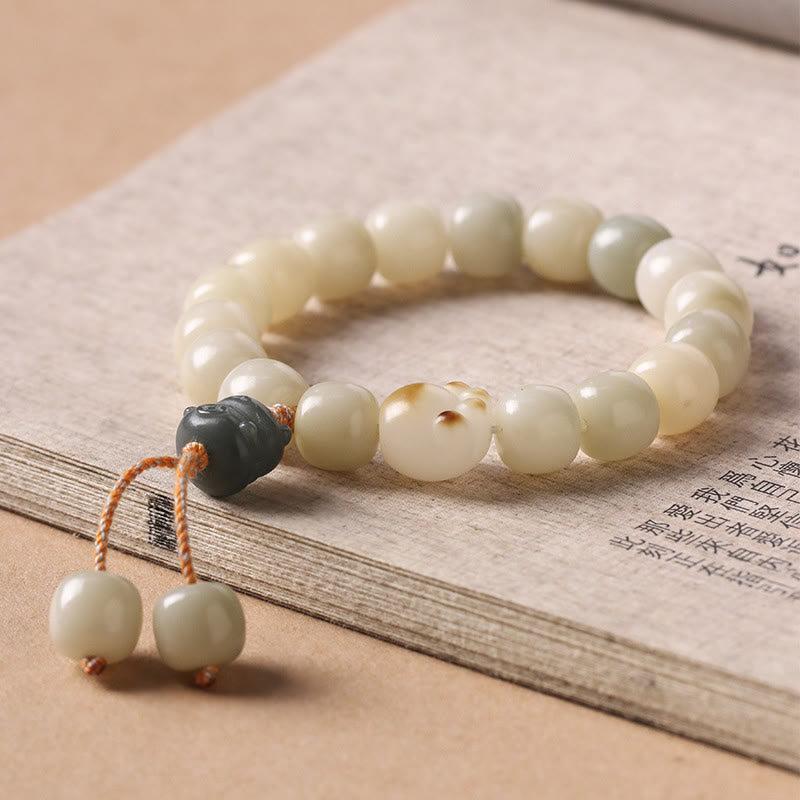 Braccialetto della pace con zampa di gatto, seme di Bodhi, pietre di Buddha Stones e gatto fortunato - image 2
