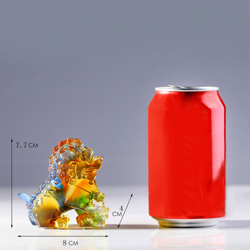 Pezzo d'arte fatto a mano in cristallo Liuli, leone, forza, decorazione per la casa e l'ufficio - image 14